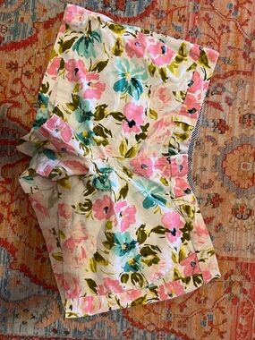 Floral Cotton Summer Shorts - Pink & Teal